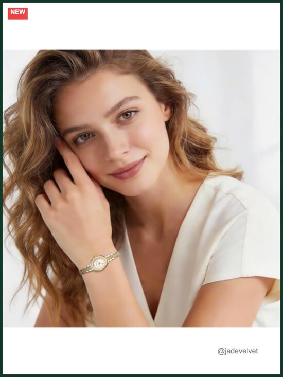 Womens Retro Goldtone Oval Watch Japanese Quartz Bracelet Gift main image 5